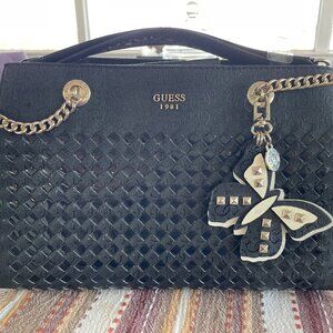 Guess Black purse with Butterfly charms